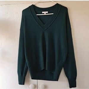 Equipment Deep Green V-Neck Sweater